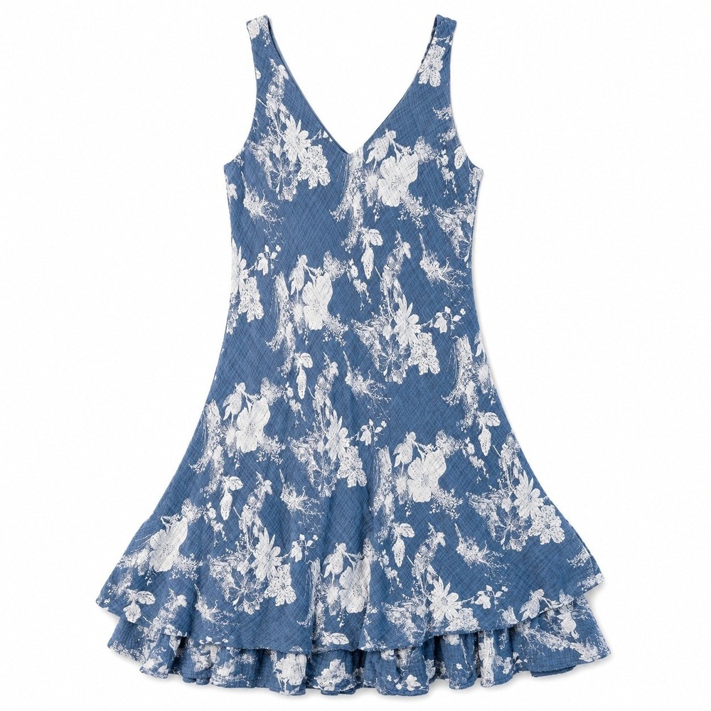 Boho Cottagecore Floral Ruffle Mini Dress Romantic Summer Fit & Flare
